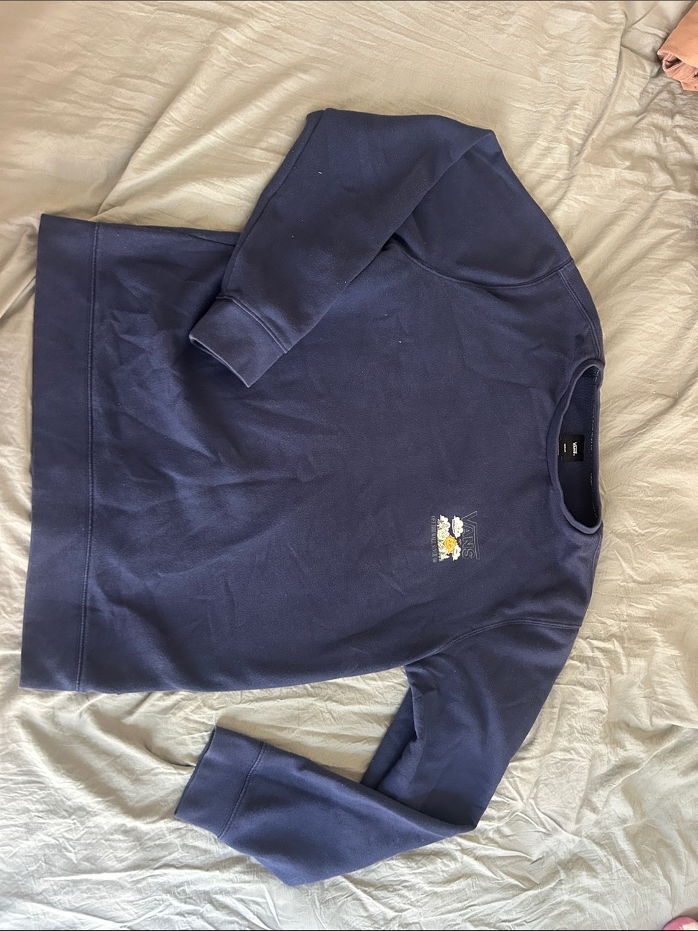 Vans Navy Blue Crewneck Sweater with Small Chest Graphic
